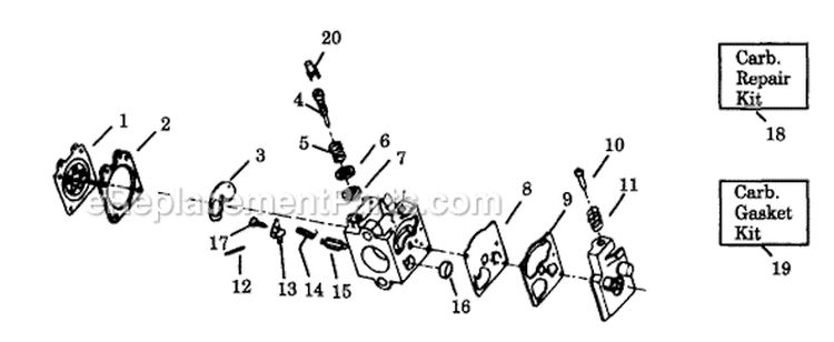 Page B Diagram and Parts List for XT-90  Weed Eater Trimmer